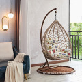 Patio Garden Round PE Rattan Egg Sanging Chaise